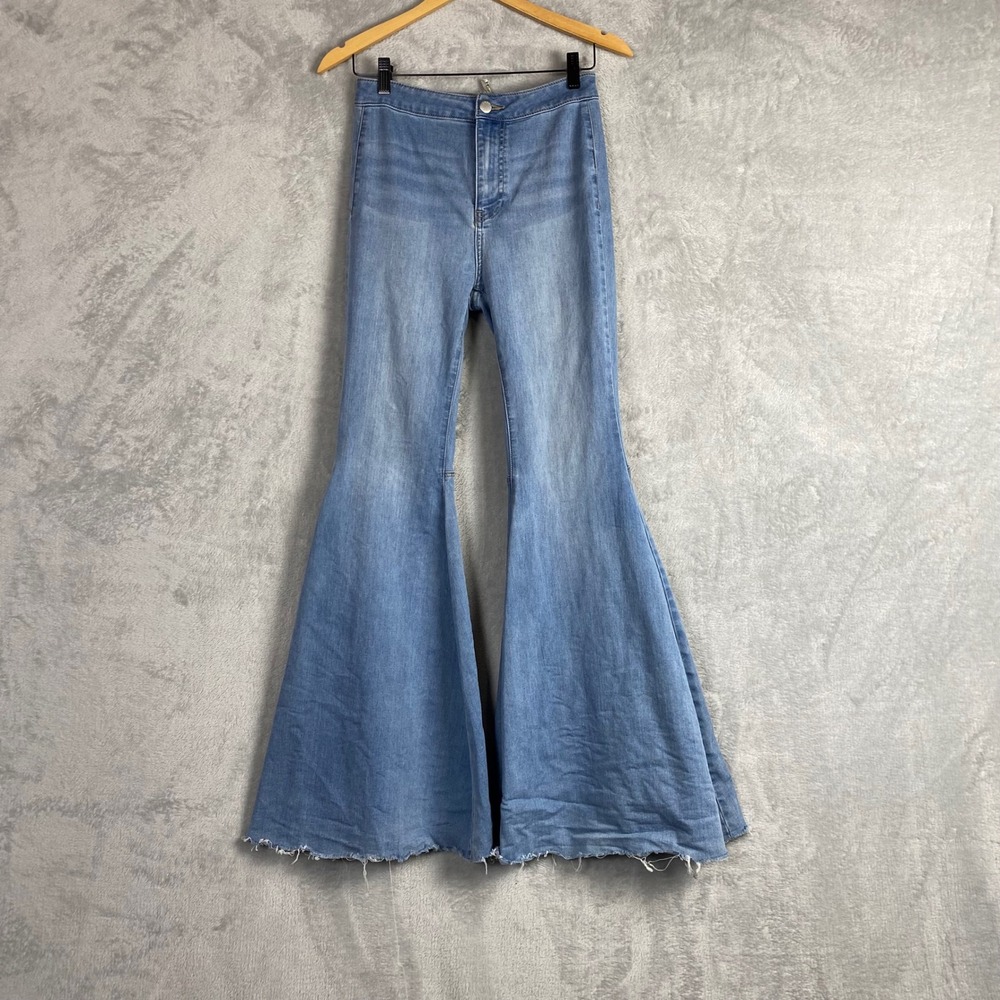 Free People Just Float On Flare Jeans Light Wash Blue High Rise Bell Bottom 26